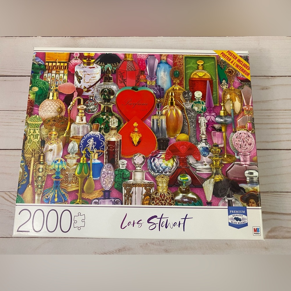 Lars Stewart Perfume Bottles MB Puzzle 2000 Piece Puzzle New